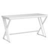 LVB White Computer Desk, Modern Wood Home Office Desk for PC Writing Work, Metal Wooden Executive Workstation Student Simple Desk, Computer Study Gaming Bedroom Table, 55 Inch, White Oak view 4