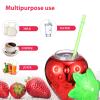 Alipis Fruit Shaped Cups Set with Lids and Straws Plastic Strawberry and Watermelon Drink Containers for Summer Parties and Outdoor Events 4.23X4.88 Inch view 2