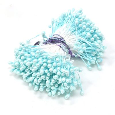 MOBSAN Stamen 3mm 290pcs/lot Artificial Flower Stamen Pistil Pearl Flower Stamen Pistil DIY Wedding Gift Cake Decoration for DIY Double Heads Handwork (Color : No 3 Light Blue, Size : 290pcs)