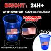 mishunyus 24 Pcs Glow Patriotic Party Decorations, 4th of July Party Cups Pack, USA Citizenship Party Supplies for Memorial Day, Independence Day, Veterans Day(16 oz) view 2