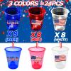 mishunyus 24 Pcs Glow Patriotic Party Decorations, 4th of July Party Cups Pack, USA Citizenship Party Supplies for Memorial Day, Independence Day, Veterans Day(16 oz) view 4