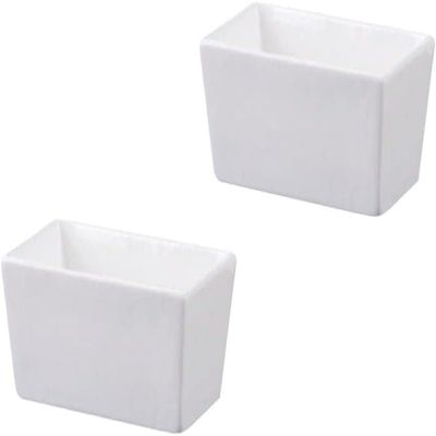 GImLY 2pcs White Ceramic Sugar Packet Holders Tea Bag Bowls