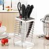 ZAEGO Kitchen Knife Holder Knife Block Kitchen Knives Holder Organizer Metal Rack Stainless Steel Storage Block Tools Accessories Knife Holder for Counter view 3