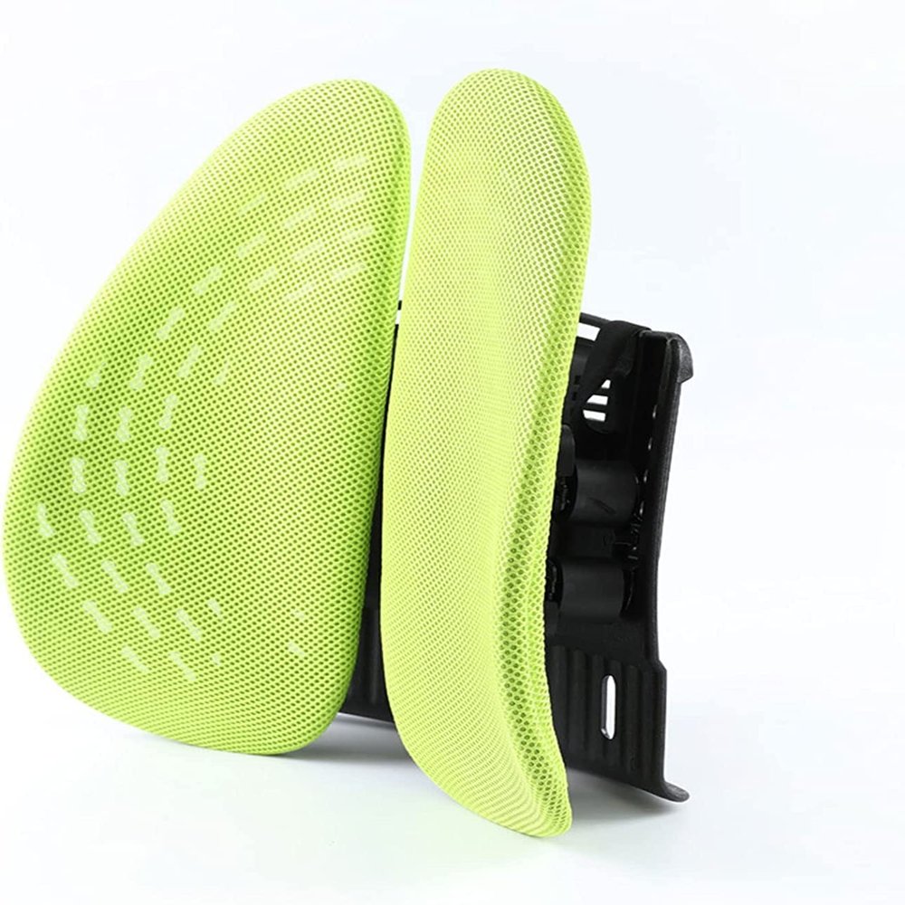 GIENEX Ergonomic Cushion, Memory Foam Office Lumbar Pillow, 5-Speed Adjustable Base Back Support Cushions with Telescopic Straps & Airbag Adjustment, for Office Chair
