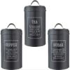 3pcs Kitchen Canisters Farmhouse Empty Tea Tin Can Metal Coffee Storage Jar Iron Sealed Coffee Candy Cans Gift Storage Jewelry Boxes for Tea Herb Sugar Salt Flour Grey view 1