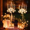 Gold Candelabra for Wedding Event Decor, 50'' Tall Floor Candle Holders, 2 Pcs Metal 5 Arm Centerpiece Decorations for 5 Candlesticks Party Wedding Aisle Home Decor view 4