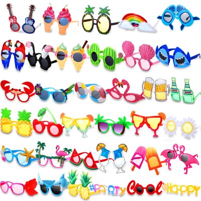 Xuhal 36 Pcs Luau Party Sunglasses Funny Hawaiian Glasses, Tropical Fun Sunglasses Beach Decorations Party Favors, Summer Beach Pool Themed Supplies for Adult