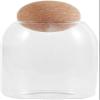 1Pc Glass Storage Jar with Round Ball Lid Heat-resisting Food Container Small Glass Canning Kitchen Sealed Jar for Spices Sugar Salt Tea (800ml, Transparent) view 1