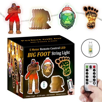 Haigoo Sasquatch String Lights,Sasquatch Gifts for Men Women,16.5ft USB Operated Lights with Remote&Timer,Travel Trailer Party Lights for RV Awnings,Campsite Dcor,Camping,Bedroom,Birthday Party