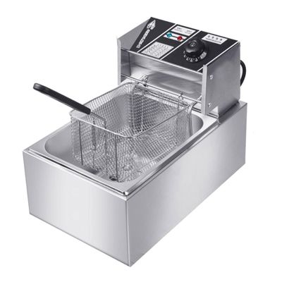 YIEOTM 6L Electric Countertop Deep Fryer, 1500W Commercial Deep Fryers with Drain Basket and Lid for Restaurant Use for Fries Turkey Donuts Kitchen