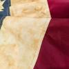 Morigins 2x4 FT Tea Stained Antique US American Flag Bunting Half Fan Fully Pleated Embroidered Stars 48x25 Inch view 3