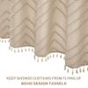 Siiluminisoy Extra Long Farmhouse Boho Chevron Shower Curtain, Woven Fabric 96 in Beige Shower Curtain, 72 x 96, Tufted Striped, Modern Chic Textured Shower Curtain Set Minimalist Bathroom Decor view 3