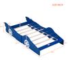 CITYLIGHT Twin Size Car Beds for Boys Race Car-Shaped Twin Bed Frame with Wheels Wooden Kids Car Twin Bed for Boys with Slat Support for Child's Bedroom (Twin,Blue) view 2