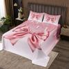 Pink Bowknot Kids Bedspread Twin Size,Pink Shimmer Dreamy Bow Tie Coverlet Set,Girls Boys Adults Room Decor,Feminine Glamorous Fashion Quilted Coverlet,Romantic Chic Bedding Quilt,1 Pillowcase view 1
