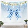 Bowknot Kids Tapestry,Glitter Starry Sky Girlish Beauty Wall Tapestries,Girls Boys Adults Room Decor,Bow Tie Romantic Fashion Wall Hanging,Blue Grey Gradient Home Wall Decor,Small 51.2 x 59.1 Inches view 1