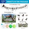 189 Pcs Dinosaur Birthday Party Supplies Set Dinosaur Party Decorations Kit Dinosaur Plates for Birthday Party Includes 24 Guests Tablecloth Backdrop Banners Cake Topper Baby Shower Kids Party Favors view 3