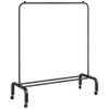 OTROUWORHT Rolling Clothes Rack Metal Clothing Rack with Wheels Garment Rack with Bottom Shelf for Hanging Clothes Shirts Jeans and Coats Black view 1