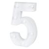 Restaurantware Illumify 7.1 x 1.2 x 8.7 Inch Light Up Number 1 Durable Marquee LED Light - Number 5 Touchproof White Plastic Party Light Keyhole Slot For Parties Weddings Or Special Events view 1