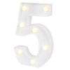 Restaurantware Illumify 7.1 x 1.2 x 8.7 Inch Light Up Number 1 Durable Marquee LED Light - Number 5 Touchproof White Plastic Party Light Keyhole Slot For Parties Weddings Or Special Events view 2