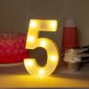 Restaurantware Illumify 7.1 x 1.2 x 8.7 Inch Light Up Number 1 Durable Marquee LED Light - Number 5 Touchproof White Plastic Party Light Keyhole Slot For Parties Weddings Or Special Events view 3