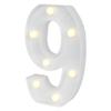 Restaurantware Illumify 7.1 x 1.2 x 8.7 Inch Light Up Number 1 Durable Marquee LED Light - Number 9 Touchproof White Plastic Party Light Keyhole Slot For Parties Weddings Or Special Events view 2
