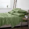 Femini Fashion 100% Organic Cotton Bed Sheets 800-Thread-Count, 24-Inch Deep-Pocket, Crisp 4-Piece Bed Sheet Set (1 Flat Sheet, 1 Fitted Sheet, 2 Pillowcases) - Twin, Sage view 3