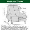 CRFATOP Printed Wingback Chair Slipcovers 2 Piece Stretch Wing Back Chair Cover Polyester Fabric Wing Armchair Covers with Elastic Bottom for Living Room Bedroom Wingback Chair,A04 view 2
