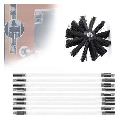 chimney sweep kit Chimney Cleaning Brush Kit, Dryer Vent Cleaning Kit, Sweep Sweeping Brush Drain Rod Set Accessory Includes 6/9/12/15 Flexible Rods, 1 Brush Head Chimney Sweep Kit ( Color : 9 Rods ,