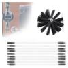 chimney sweep kit Chimney Cleaning Brush Kit, Dryer Vent Cleaning Kit, Sweep Sweeping Brush Drain Rod Set Accessory Includes 6/9/12/15 Flexible Rods, 1 Brush Head Chimney Sweep Kit ( Color : 9 Rods , view 1