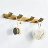 ZAANHA Coat Hook Rack, Brass Hook Rail Wall Hooks 4 Hooks, 11 Inches Coat Hook Rail, Surface Antique Treatment view 2
