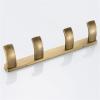 ZAANHA Coat Hook Rack, Brass Hook Rail Wall Hooks 4 Hooks, 11 Inches Coat Hook Rail, Surface Antique Treatment view 3