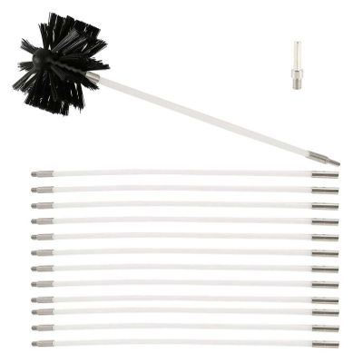 chimney sweep kit Chimney Cleaning Brush Kit, Flexible Chimney Sweep Set Flue Sweeping Brush And Rod Kit Soot Cleaning Rods (410/610 * 10Mm) (1 Brush + 6/9/12/15 Rods) ( Color : 12 Rods , Size : 410mm
