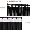 Fcosie Velvet Drapery Panels Pinch Pleat Drapes for Living Room, W 72 x L 102 Inches (1 Panel), Thermal Insulated Room Darkening Curtains for Bedroom, Noise Reducing Curtains for Window, Black view 2