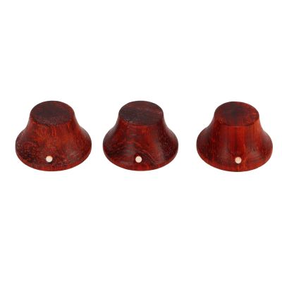 Miskall Guitar Volume Knob, 3 Pcs Wood Eco Friendly Precise Electric Guitar Knob for Replacement (Annatto)