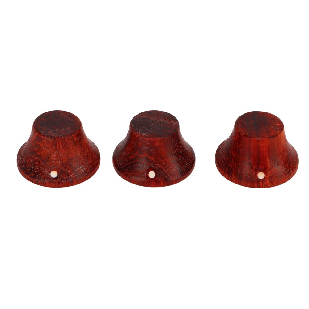 Miskall Guitar Volume Knob, 3 Pcs Wood Eco Friendly Precise Electric Guitar Knob for Replacement (Annatto)