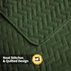 Maple&Stone Quilt Set King Size, Lightweight Olive Green Bedspread Ultrasonic Chevron Pattern Light Coverlet for All Season Comforter Bedding Decor - 3 Piece King Bed Cover Sets view 4