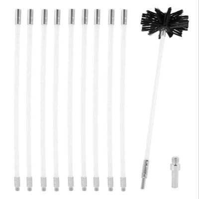 LIYUN Chimney Sweep kit Chimney Sweep Kit,Chimney Cleaning Kit, Chimney Brush, Chimney Cleaning Tool, Chimney Cleaning System with 6/9/12/15 Flexible Chimney Rods (Color : 9 Rods, Size : 410mm)