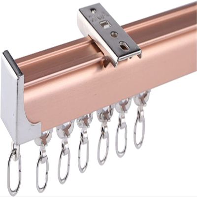 FEHUN Room Divider Track, Hospital Curtain Rose Gold Curtain Straight Track, 1.5mm Thick Living Room Separation Bracket System for Hide Closet/Screened Porch, Ceiling Mount Rail (Size : 300cm/9.8ft)