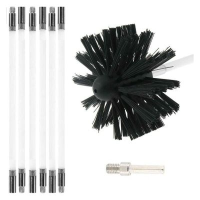 chimney sweep kit Chimney Sweep Kit Chimney Cleaning Brush Dryer Duct Cleaner 2-in-1 Kit Fireplace Drier Vent Lint Sweeping Tools System Working With Or Without Drill ( Color : 6 Rods , Size : 410mm )