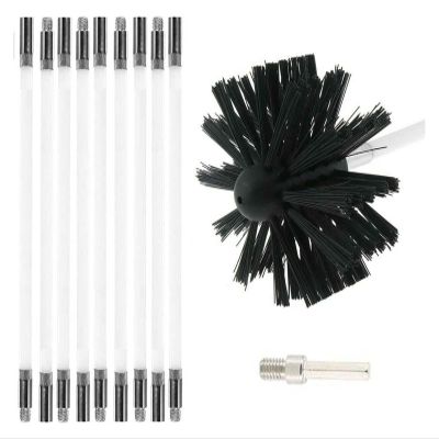 chimney sweep kit Chimney Sweep Kit Chimney Cleaning Brush Dryer Duct Cleaner 2-in-1 Kit Fireplace Drier Vent Lint Sweeping Tools System Working With Or Without Drill ( Color : 9 Rods , Size : 410mm )