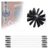 chimney sweep kit Chimney Cleaning Brush Kit, Dryer Vent Cleaning Kit, Sweep Sweeping Brush Drain Rod Set Accessory Includes 6/9/12/15 Flexible Rods, 1 Brush Head Chimney Sweep Kit ( Color : 6 Rods , view 1