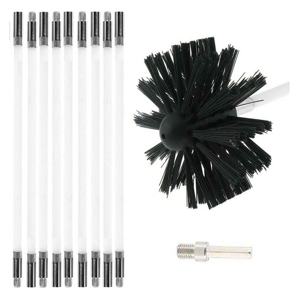 liyun Chimney Sweep kit Chimney Sweeping Brush Chimney Sweep Kit Chimney Cleaning Kit with 6/9/12/15 Nylon Flexible Rods for Fireplace Flue Home Use (Color : 9 Rods, Size : 610mm)