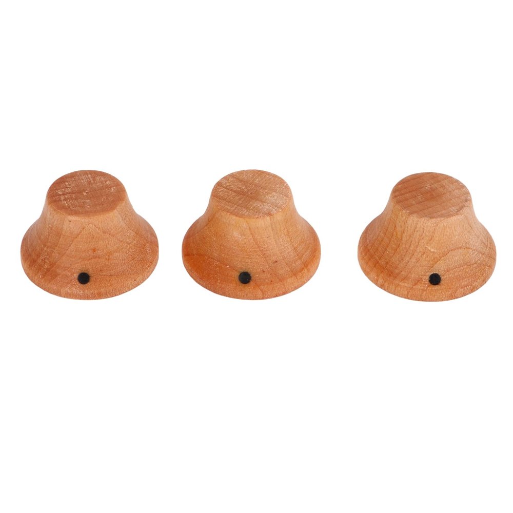 Miskall Guitar Volume Knob, 3 Pcs Wood Eco Friendly Precise Electric Guitar Knob for Replacement (Maple)
