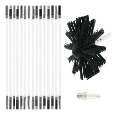 chimney sweep kit Chimney Sweep Kit Chimney Cleaning Brush Dryer Duct Cleaner 2-in-1 Kit Fireplace Drier Vent Lint Sweeping Tools System Working With Or Without Drill ( Color : 15 Rods , Size : 410mm