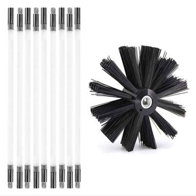 chimney sweep kit Chimney Cleaning Brush Kit,Dry Vent Cleaning Brush Kit, Lint Remover For Dryer Duct Fireplace Chimney Sweep Cleaning Brush, With 6/9/12/15/18 Flexible Rods ( Color : 9 Rods , Size :