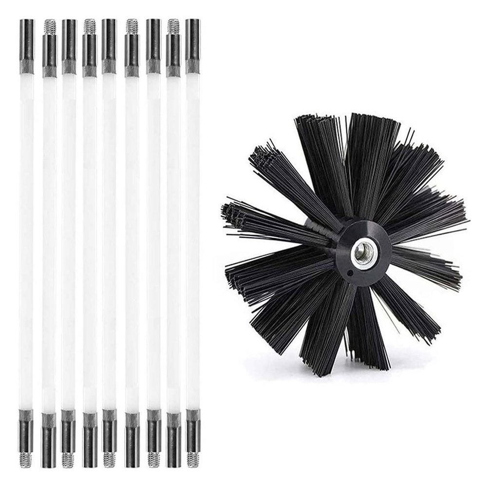 chimney sweep kit Chimney Cleaning Brush Kit,Dry Vent Cleaning Brush Kit, Lint Remover For Dryer Duct Fireplace Chimney Sweep Cleaning Brush, With 6/9/12/15/18 Flexible Rods ( Color : 9 Rods , Size :