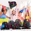 Funtery 32 Pcs Glow Party Drawstring Bags Glow Party Favors Neon Birthday Treat Bags for Teens Social Media Theme Gifts School Travel Supplies, 11.81 x 9.84 Inch view 3
