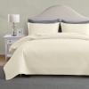 Maple&Stone Quilt Set Oversized King Size, 128"x120" Lightweight Cream White Bedspread Ultrasonic Chevron Pattern Light Coverlet for All Season Comforter Bedding Decor - 3 Piece Bed Cover Sets view 1