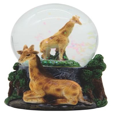ICE ARMOR 3.5" H Giraffe Glitter Snow Globe Statue Fantasy Decoration Figurine