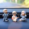Kingzhuo Baby Buddha Statue Cute Buddha Monk Figurines Statue Mini Happy Buddha Figurine Set of Three Shelf Table Desktop Car Dash Decorations Monk Statues Home Office Car Decor view 2